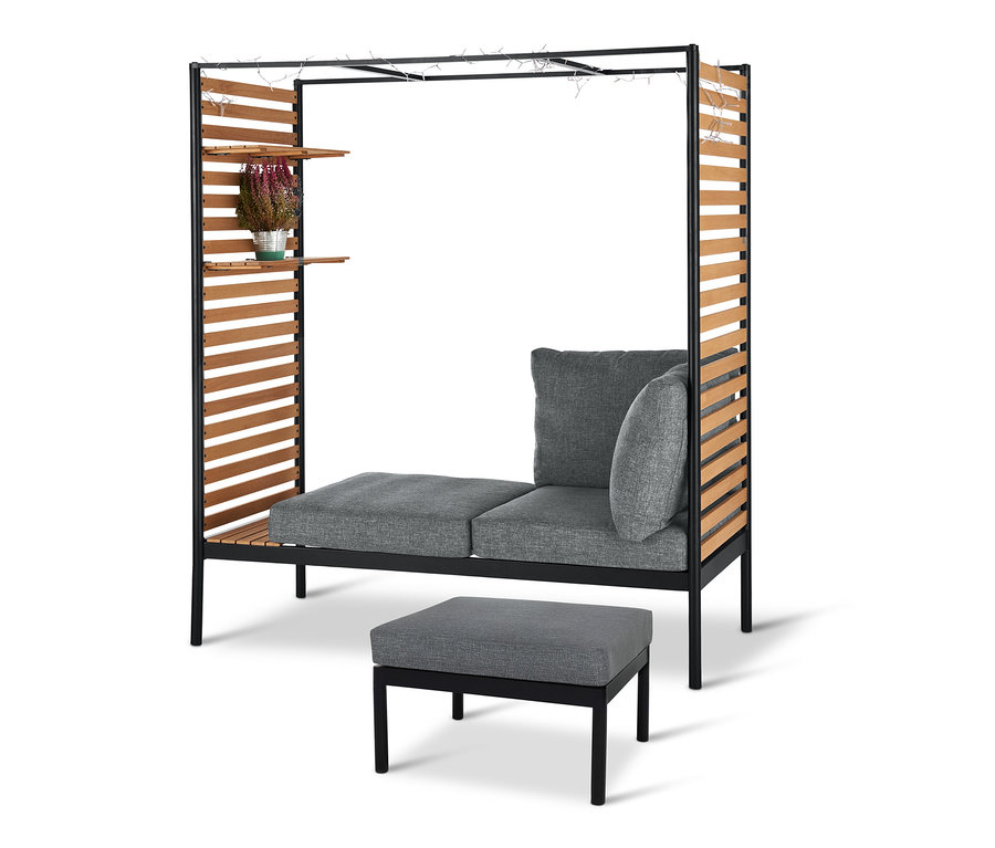 ScanCom Outdoor-Lounge mit Fußhocker, anthrazit.