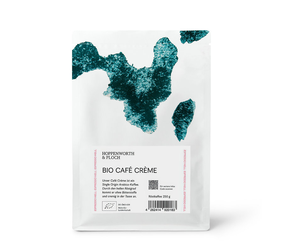 Verpackung Hoppenworth & Ploch - Café Crème Bio - 250 g Ganze Bohne.