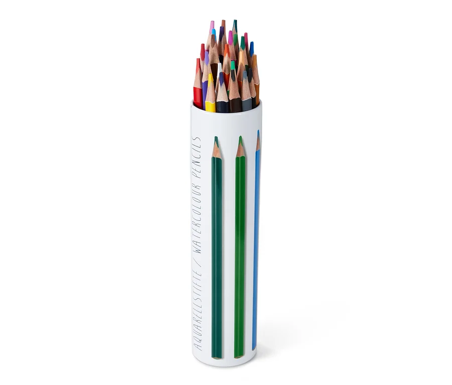 24 Aquarell-Buntstifte in Dose.