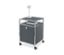 Grauer Rollcontainer Metall »CN3« mit Klappe, Lampe und Buechern.