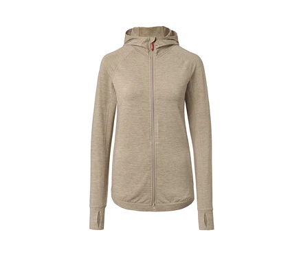 Beige Kapuzenjacke »Softtouch« mit Reißverschluss.