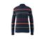 Mehrfarbiger Feinstrickpullover mit Zopfmuster.