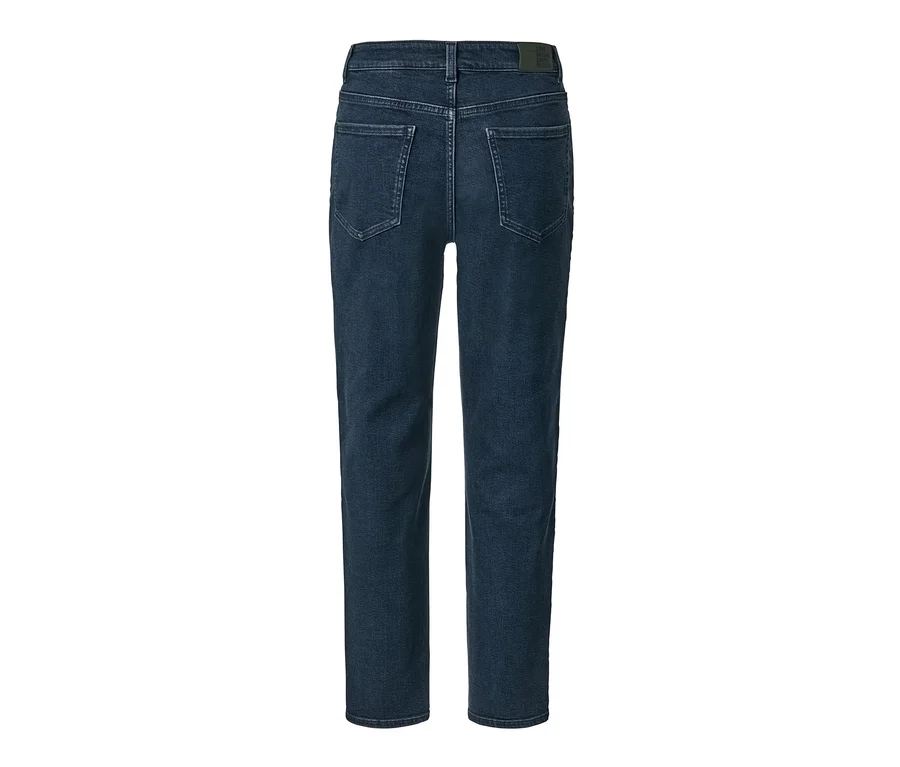 Detailansicht der Rückseite einer High-Waist-Jeans.