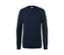 Dunkelblauer Strickpullover.