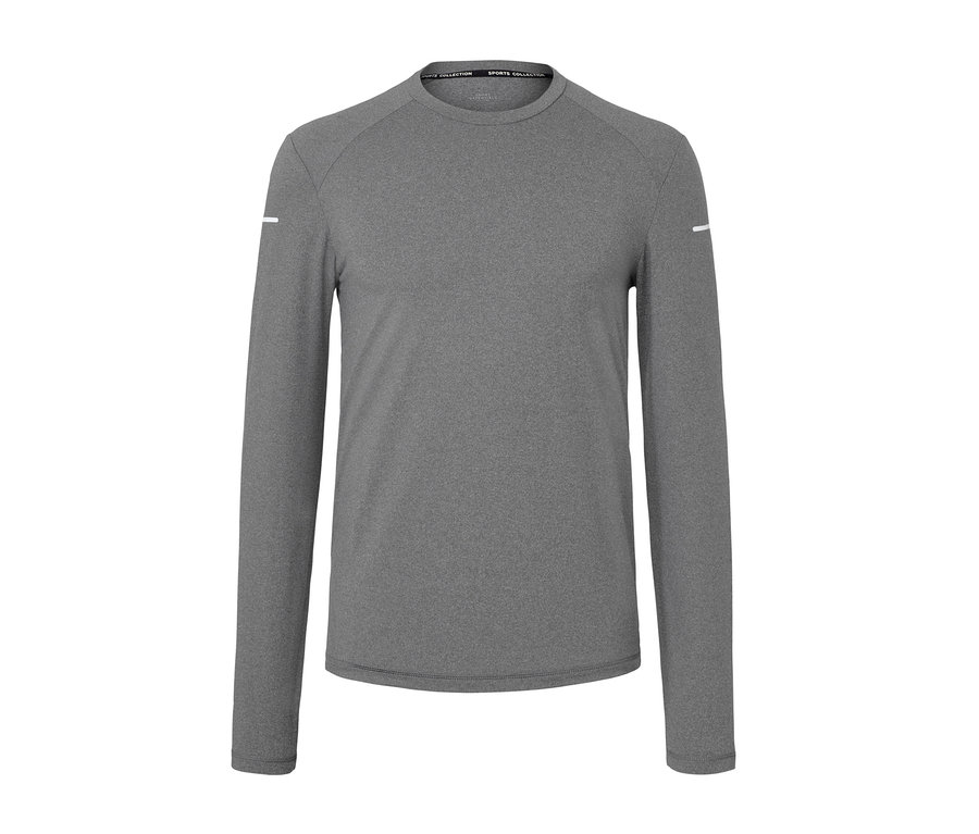 Langarm-Funktionsshirt, anthrazit meliert.