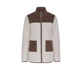 Beige mit braunen Fleece-Applikationen