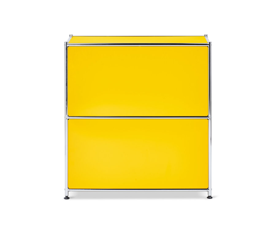 Gelbes Sideboard Metall »CN3« mit 2 Klappenfächern.