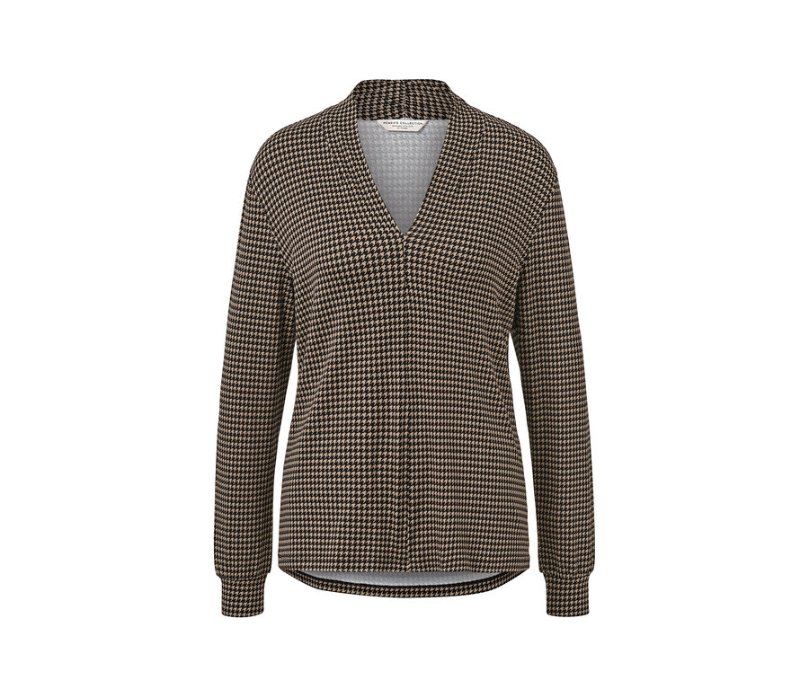 Bedrucktes Blusenshirt mit V-Ausschnitt.