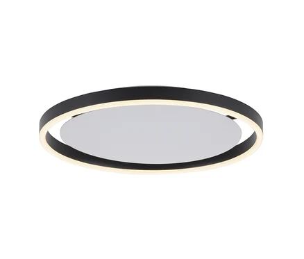 JUST LIGHT . LED Deckenleuchte »Ritus« mit schwarzem, rundem Lampenschirm.