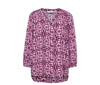 Weiss mit berryfarbenem Alloverprint