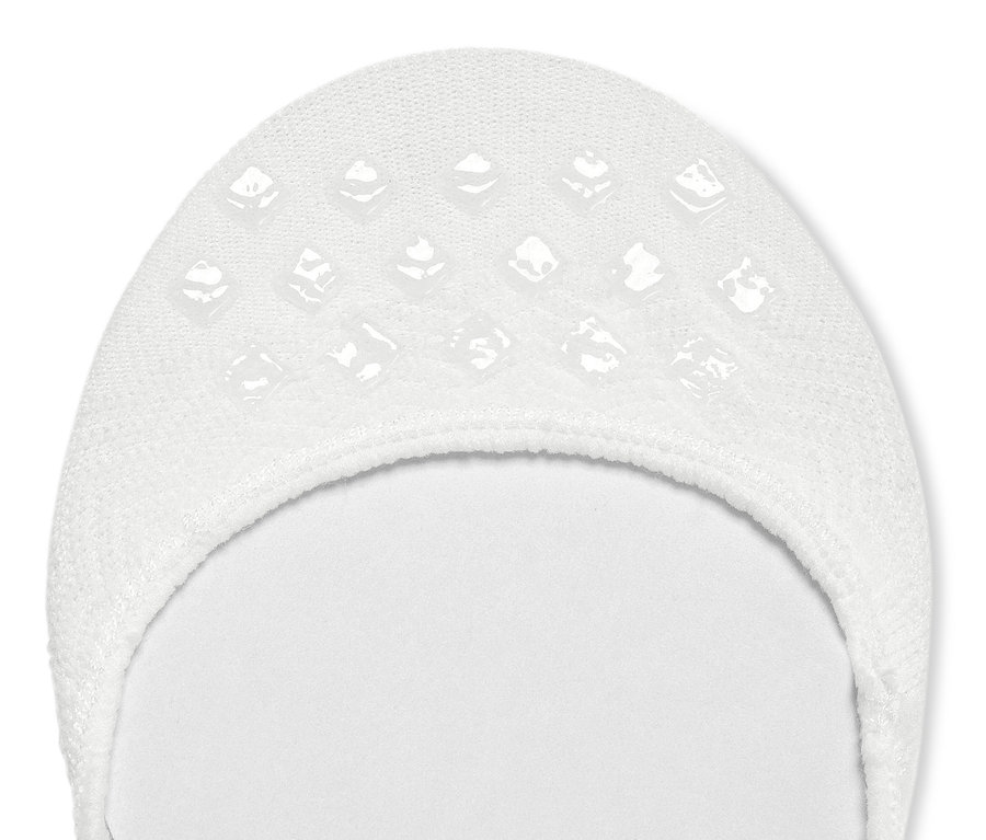 Detailaufnahme eines weißen 2 Paar Sneaker-Füßlinge.