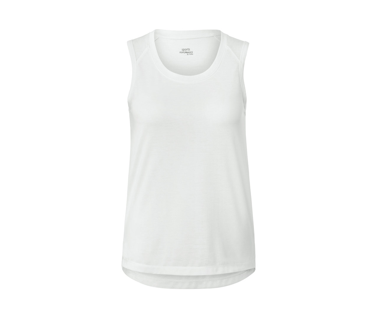 Ein weißes Sporttop aus einem zweiteiligen Set.