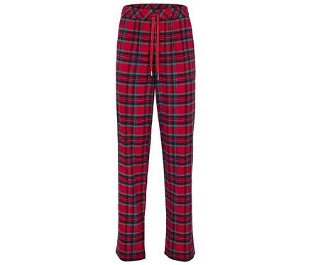 Rot karierte Hose mit rotem Kordelzug.
