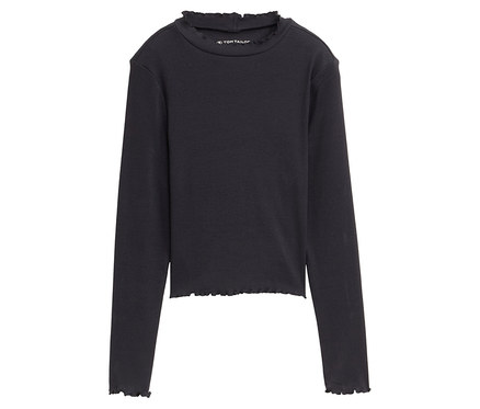 Tom Tailor Kinder-Ripp-Langarmshirt, dunkelgrau