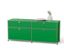 Grünes Sideboard Metall »CN3« mit 2 Klappfächern und 2 Schubladen.