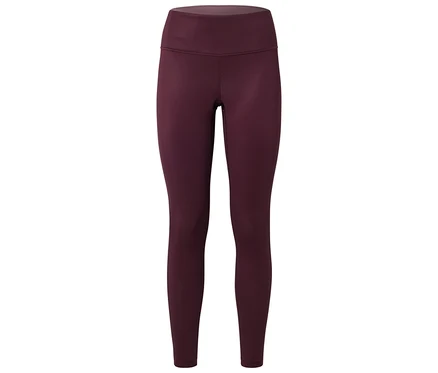 Dunkelrote Leggings vor neutralem Hintergrund.