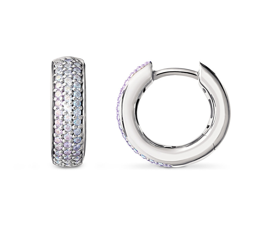 Zwei Creolen »Premium Collection« aus 925er Silber mit Zirkonia.