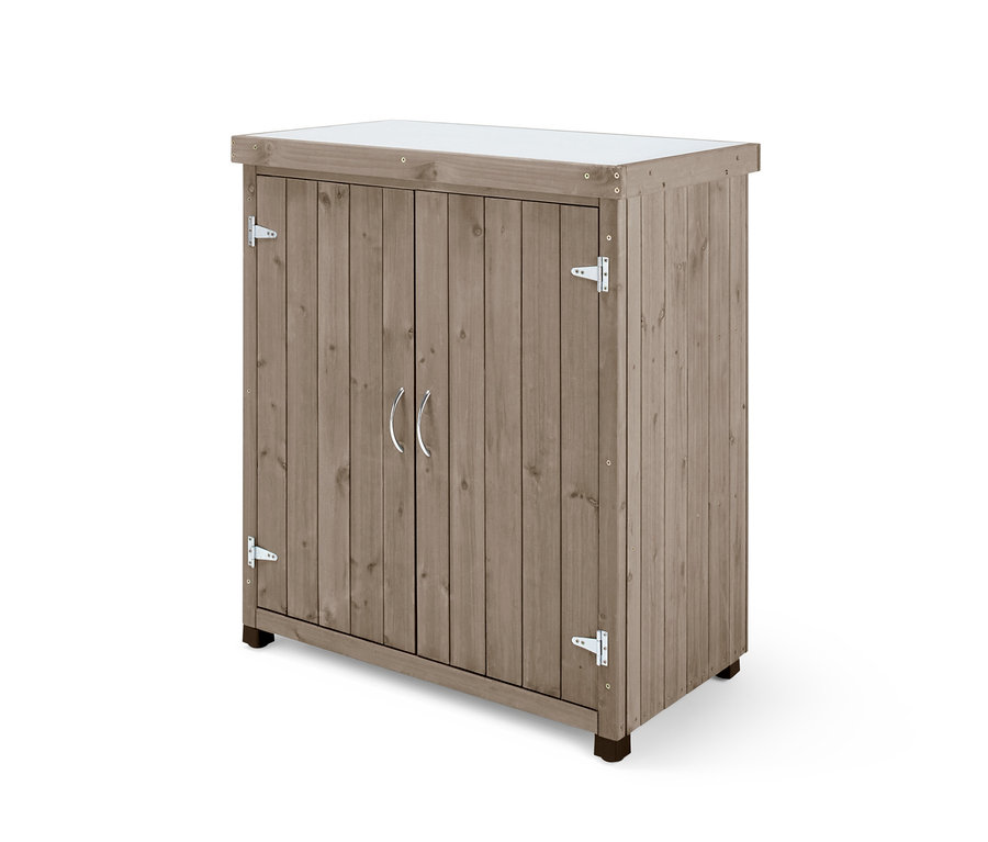 Kleiner Gartenschrank »Jonte« mit verzinkter Arbeitsfläche.