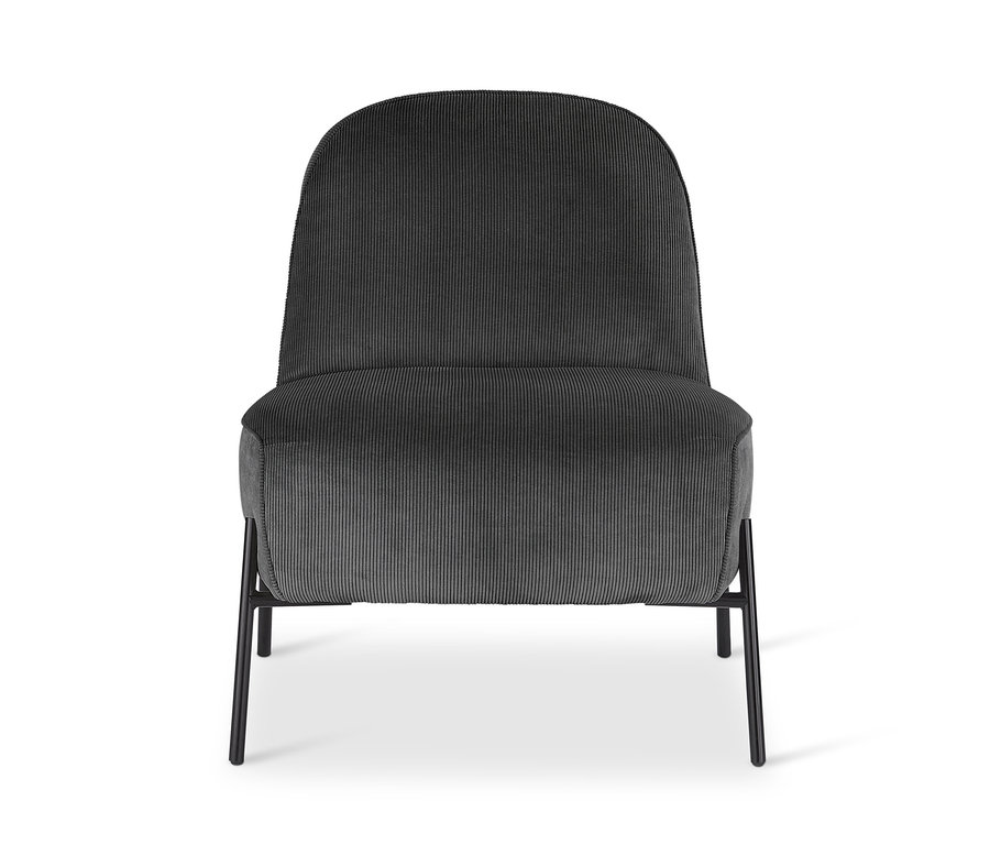Anthrazitfarbener Design-Sessel mit Fußhocker von SCAPA.