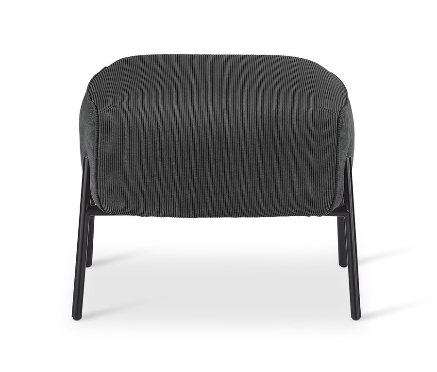 Anthrazitfarbener Design-Sessel mit Fußhocker von SCAPA.