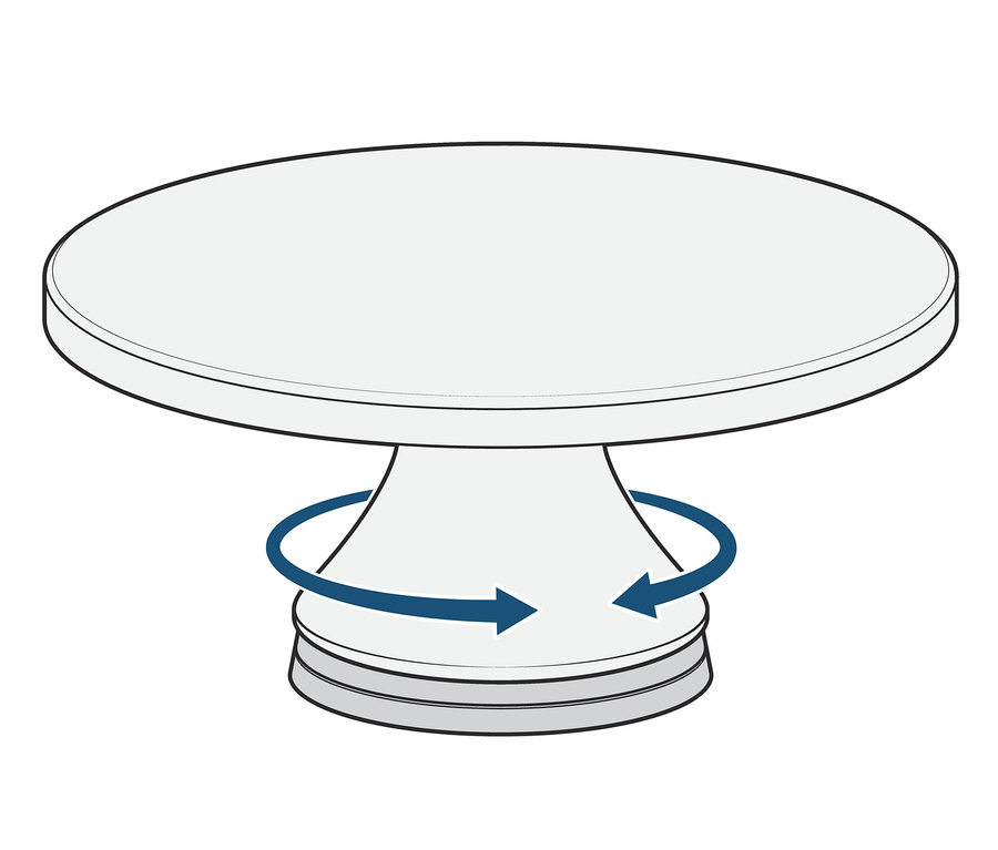 Eine Torten-Drehscheibe.