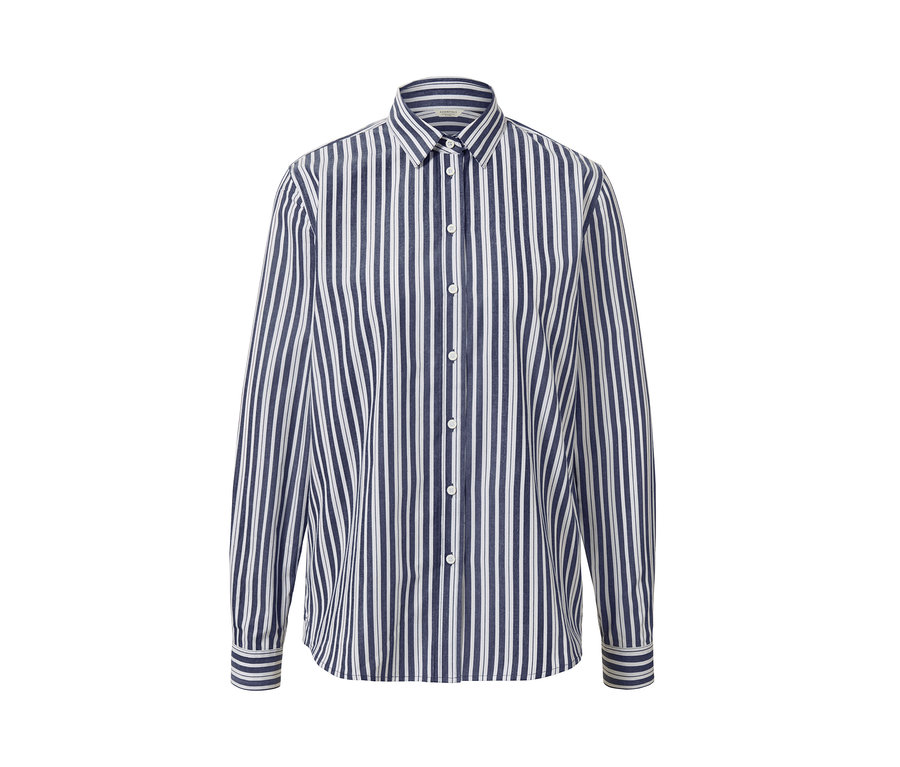 Gestreifte Popeline-Bluse.