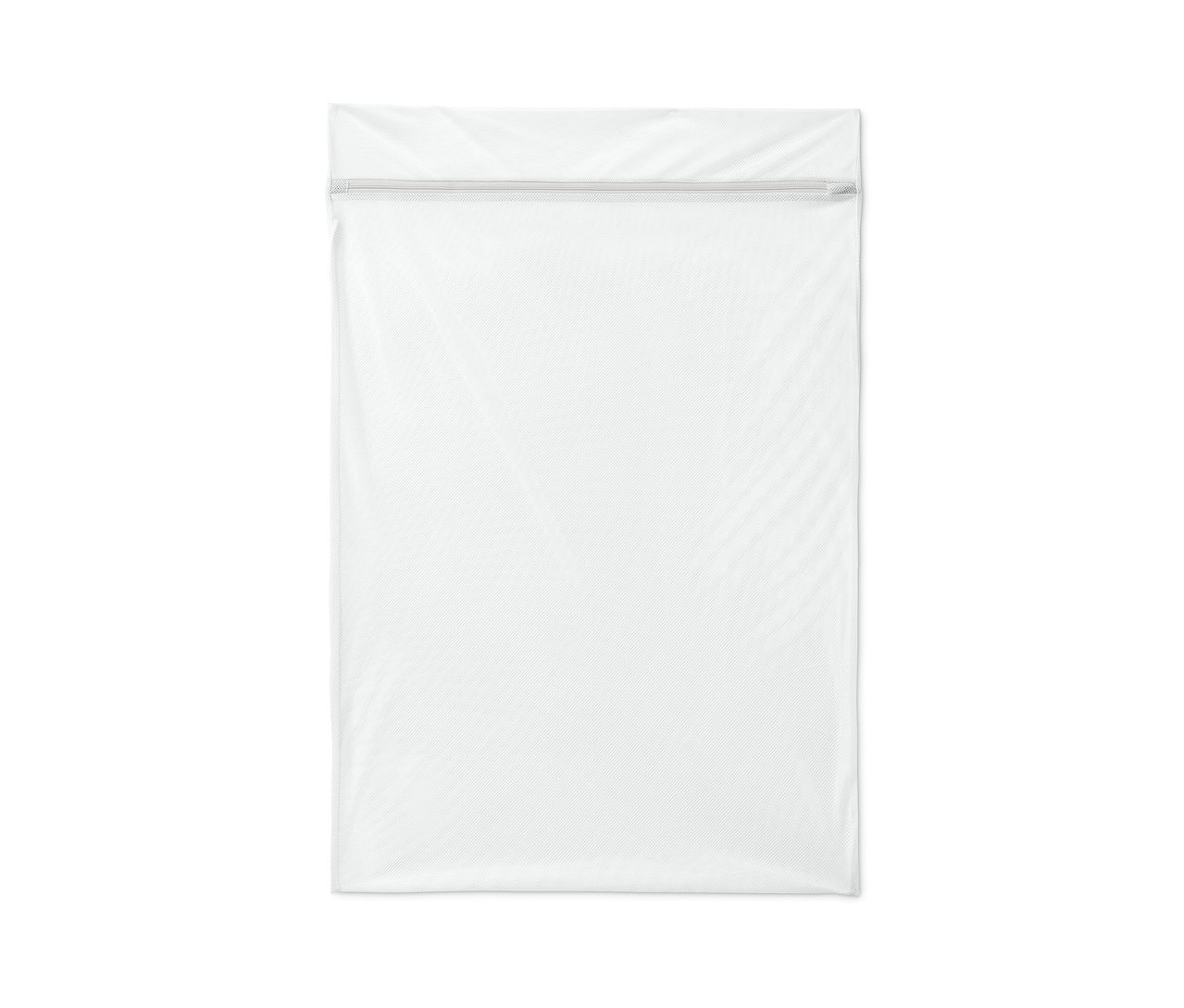 Ein weißes XL-Wäschenetz mit Reißverschluss.