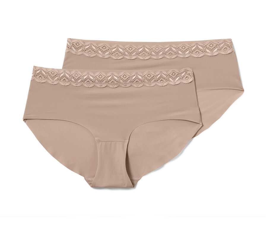 Zwei beige Magic-Cut-Pantys.