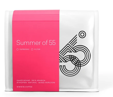 Verpackung 55 degrees - Summer of 55 Filterkaffee - 250 g Ganze Bohne.