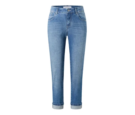 Helleblaue Angels Jeans »Darleen« Crop Turn Up 7/8.