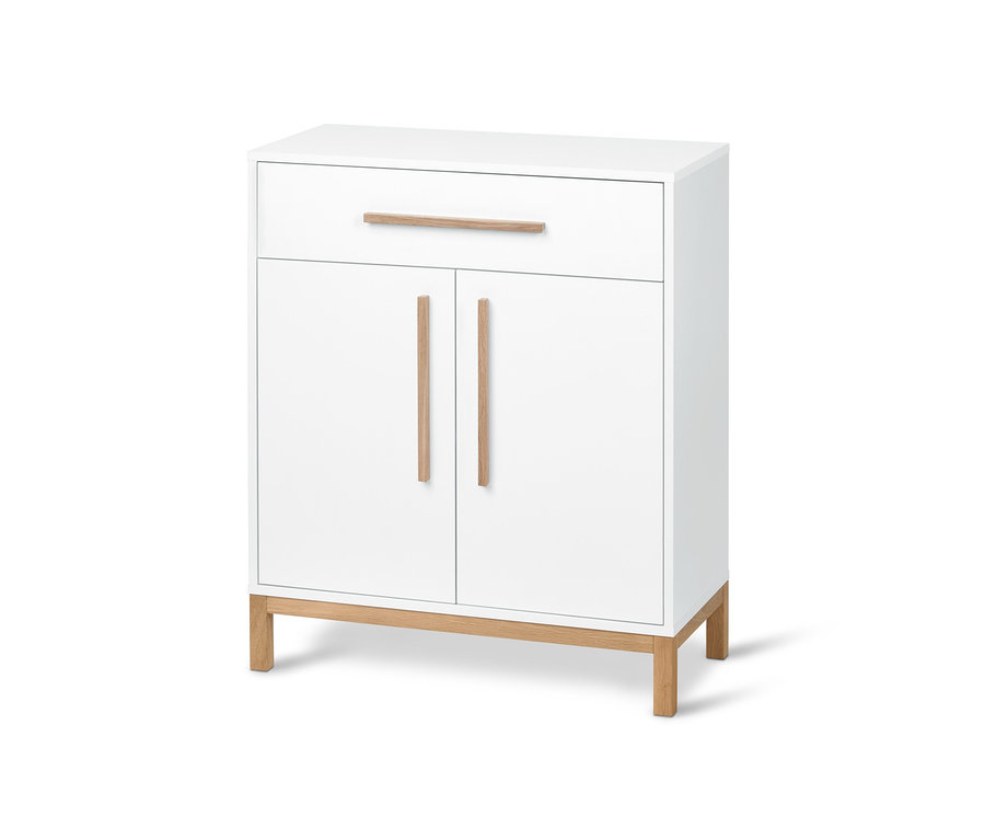 Weißes Bad-Sideboard »Eklund« mit Schublade und zwei Türen.