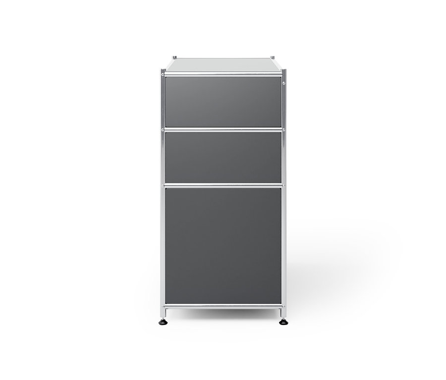 Graue Kommode Metall »CN3« mit 3 Schubladen.