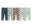 1x mittelblau, 1x mintgrün mit Alloverprint, 1x mocca, 1x weiß mit Alloverprint, 1x mintgrün