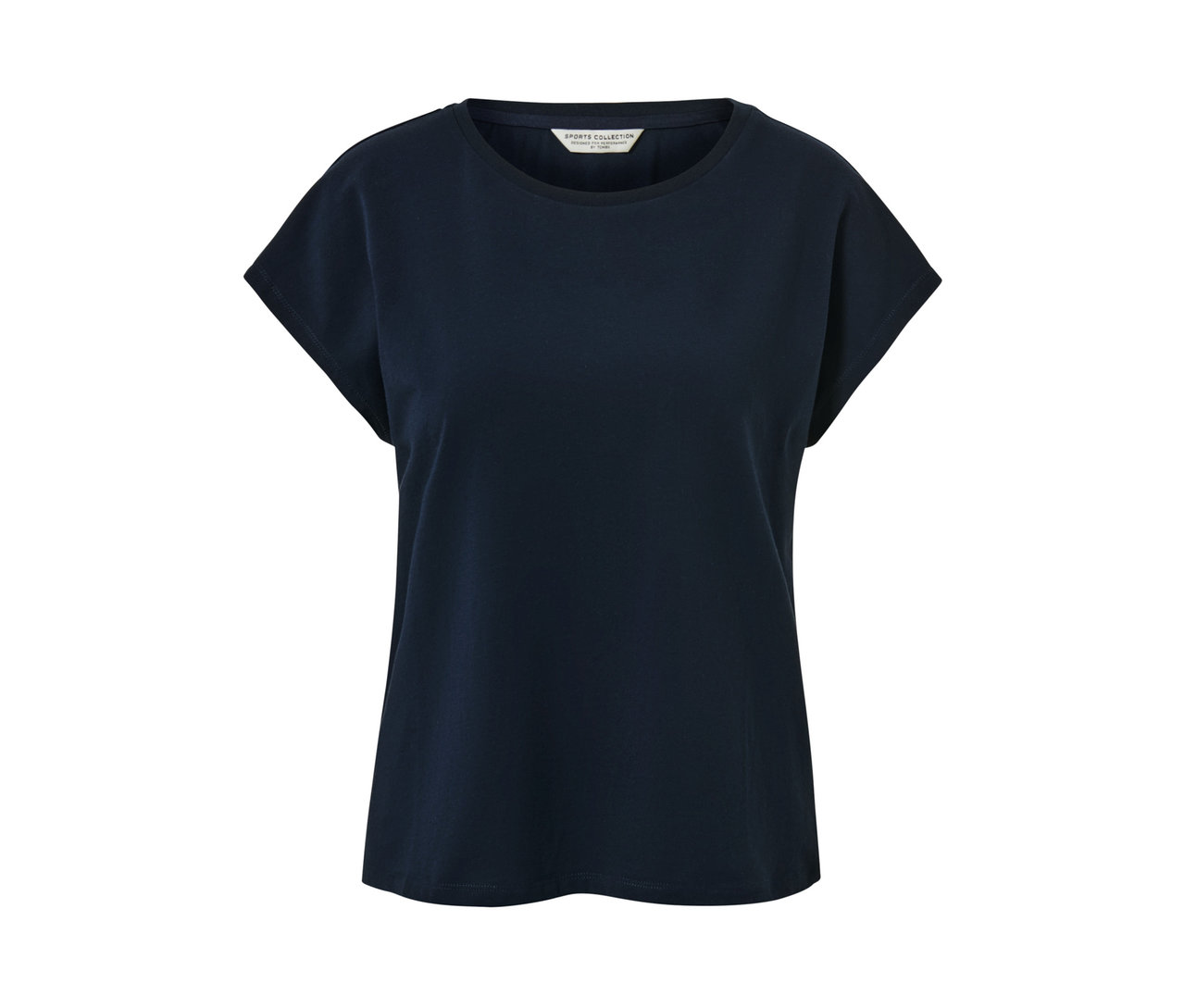 Dunkelblaues Sportshirt.
