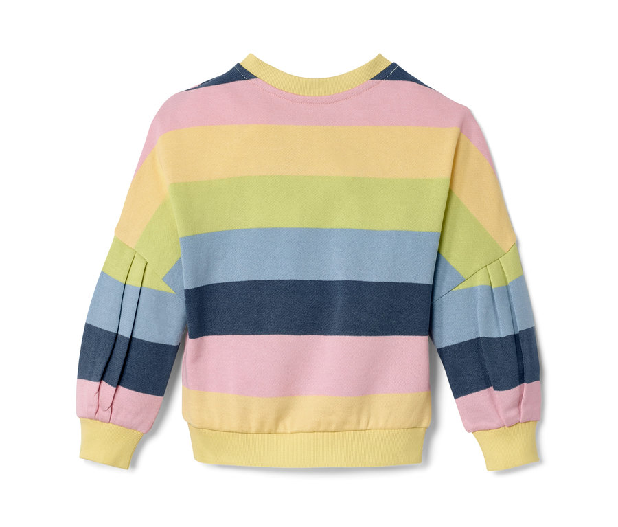 Kleinkind-Sweatshirt mit bunten Streifen.