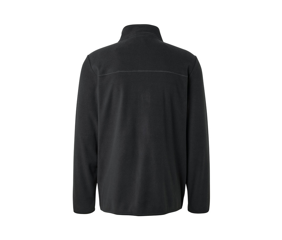 Anthrazitfarbene Fleecejacke.