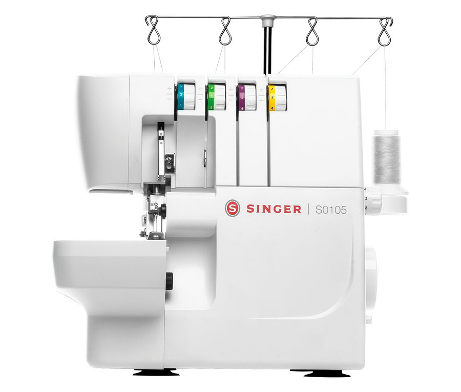 Weiße Singer Overlock-Nähmaschine »S0105«.