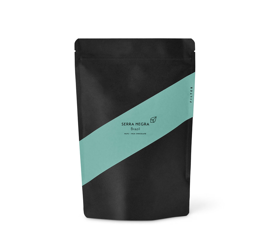 Schwarze Packung Kaffeekirsche - Serra Negra Filterkaffee - 250 g Ganze Bohne.