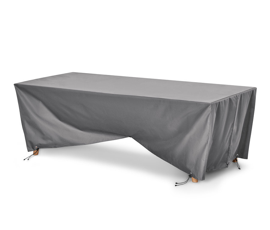 Graue Premium-Abdeckhaube für große Ausziehtische.