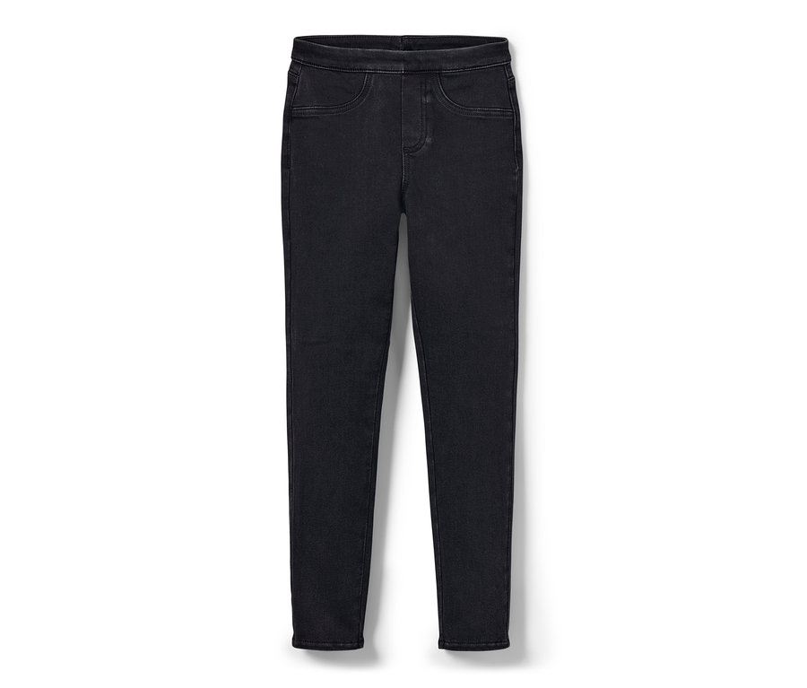 Schwarze Kinder-Treggings – Fit »Jule« liegen auf einem weißen Hintergrund.