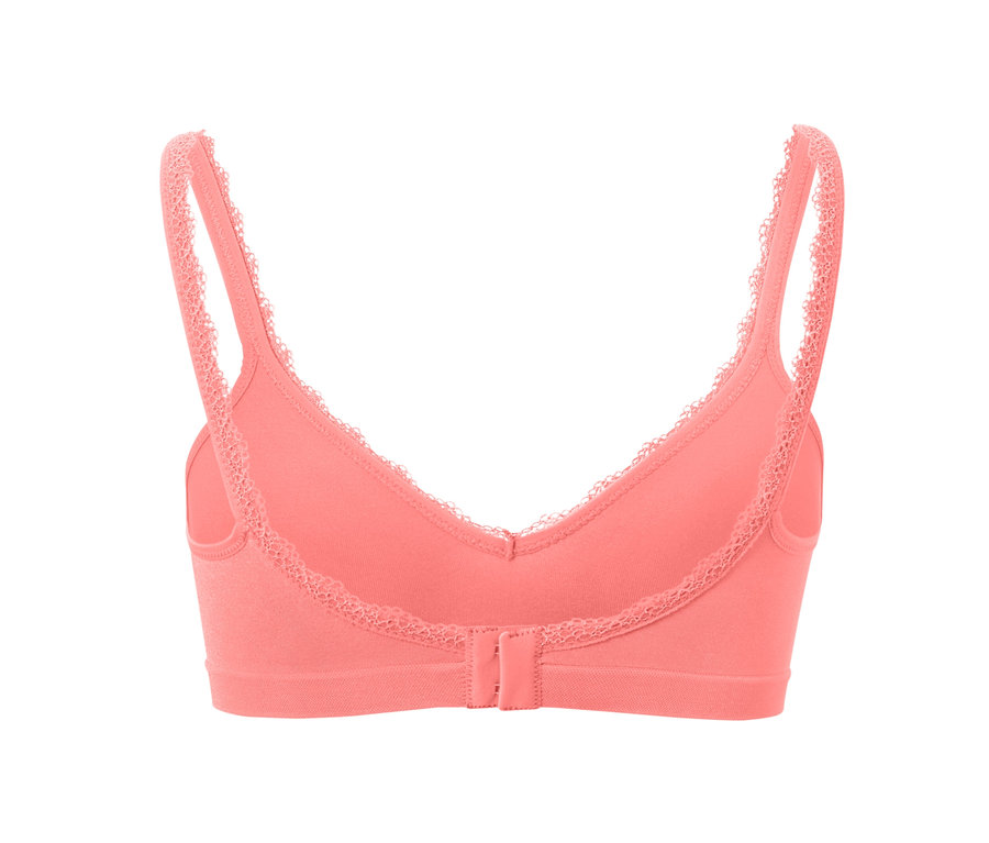 Detailansicht von hinten auf den Seamless-Soft-BH in Papaya.