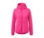 Pinke Windprotection-Laufjacke mit Reißverschluss und Kapuze.