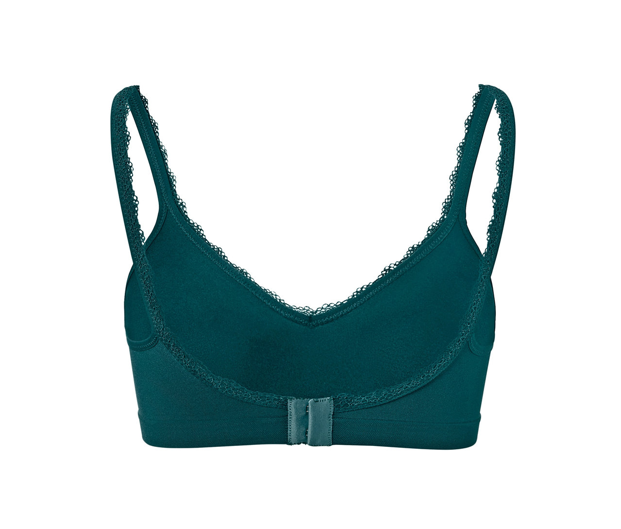 Petrolfarbener Seamless-Soft-BH mit Spitze.