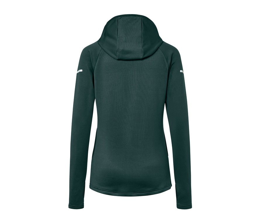 Dunkelgrüne Thermojacke von hinten.