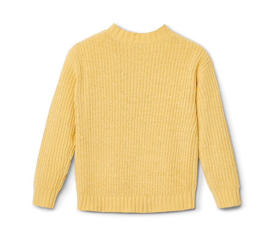 Gelber Kinder-Chenille-Pullover.