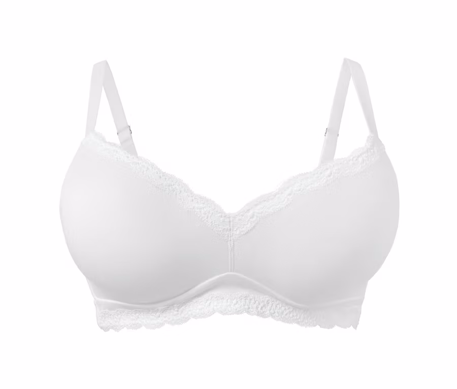 Detailansicht eines weißen Soft-BHs.