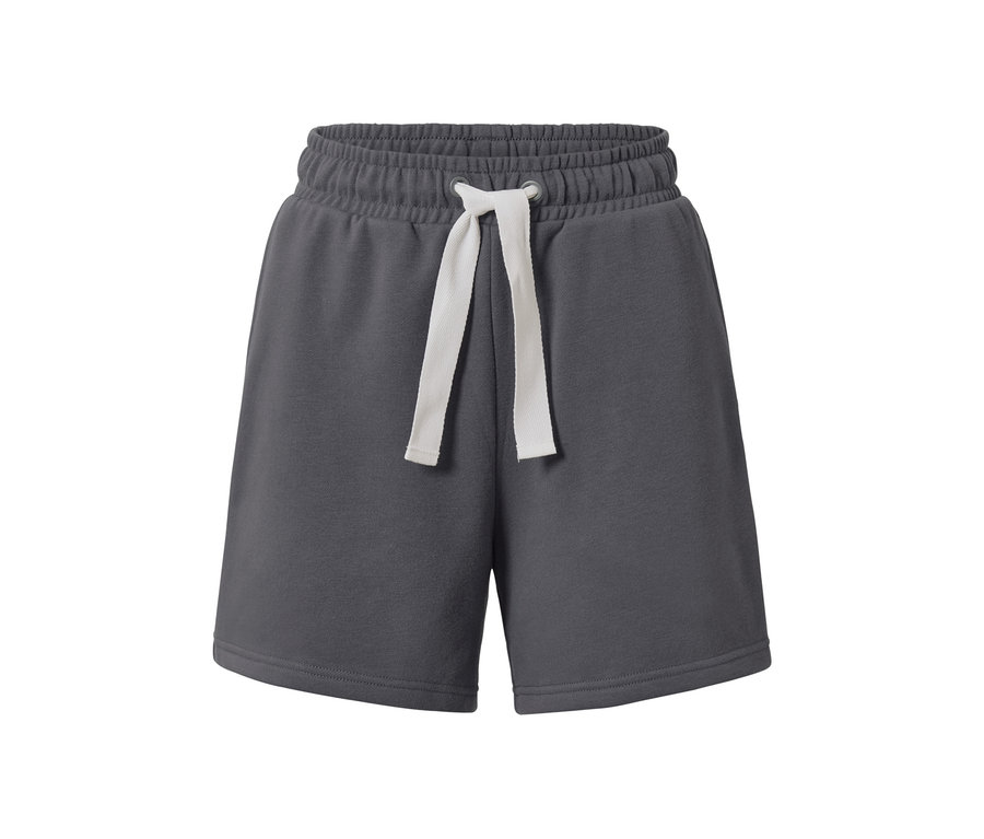 Graue Sport-Sweatshorts.