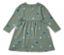 Ein grünes, langärmeliges Kleid mit Herzchenmuster.