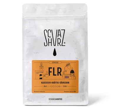 Eine Packung Schvarz - FLR Espresso - 250 g Ganze Bohne.