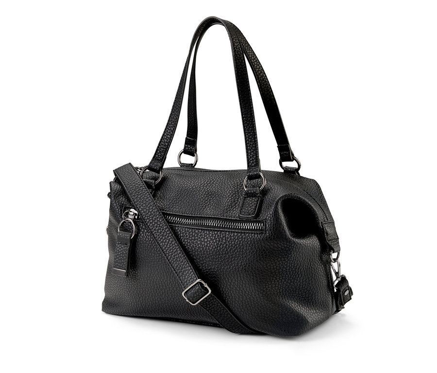 Schwarze Schultertasche.